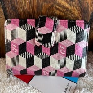 Paul Frank Pink and Black Monkey Print Wallet